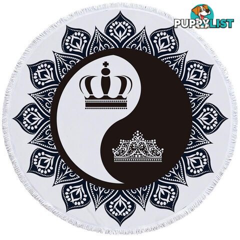 Queen and King Yin and Yang Beach Towel - Towel - 7427046308526