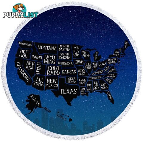 Night USA Map Beach Towel - Towel - 7427046310369