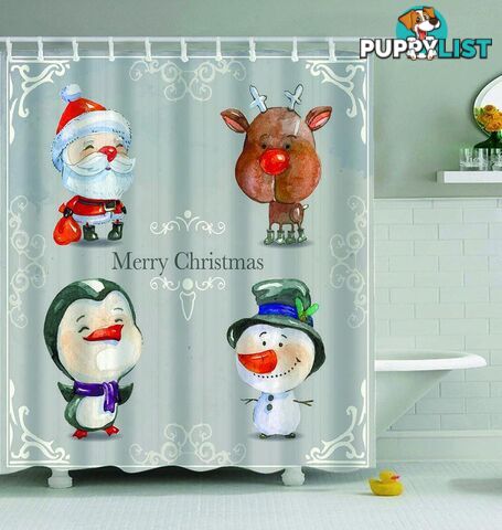 Christmas Vintage Cartoons Shower Curtain - Curtain - 7427046018913