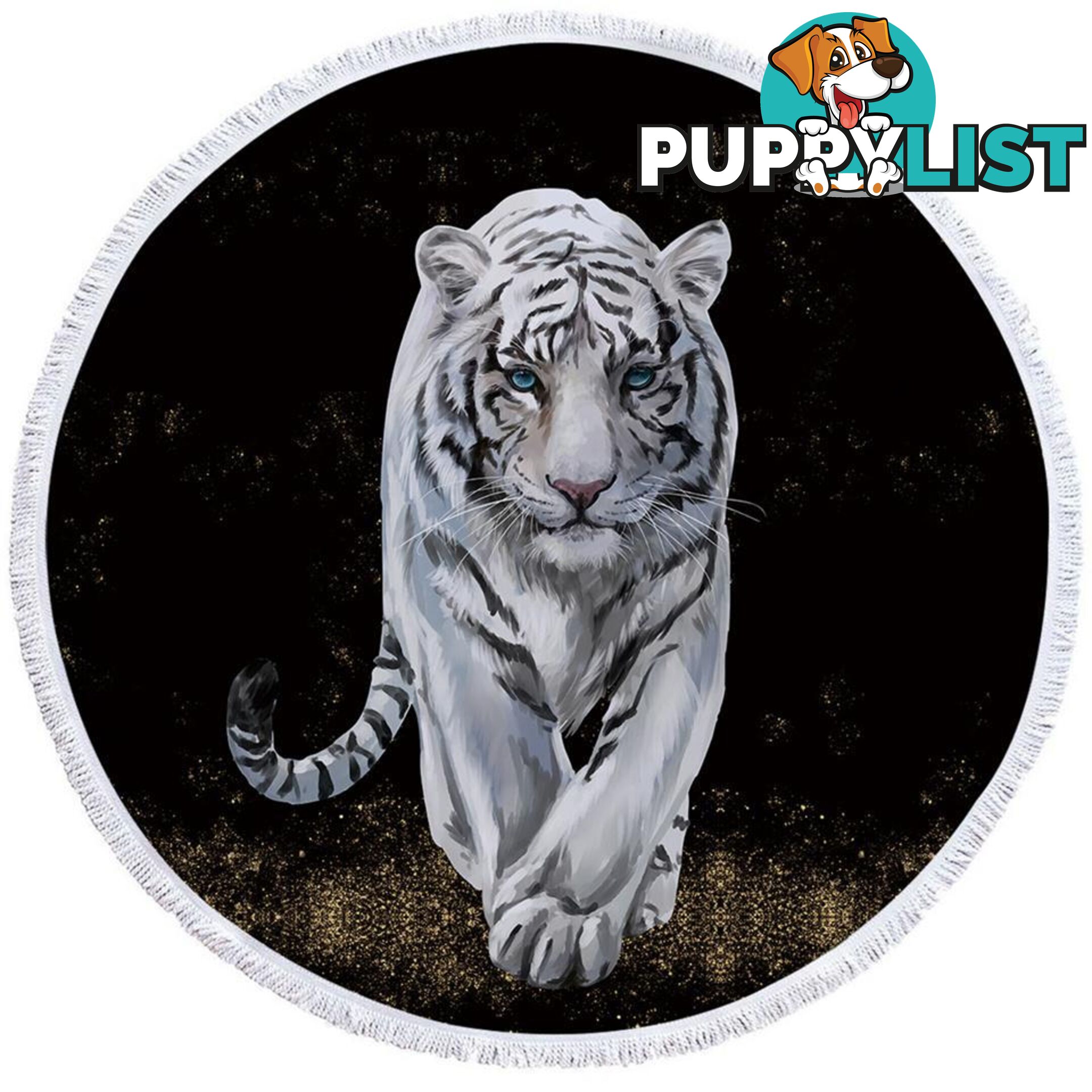 White Tiger Beach Towel - Towel - 7427046306751