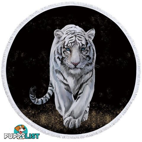 White Tiger Beach Towel - Towel - 7427046306751