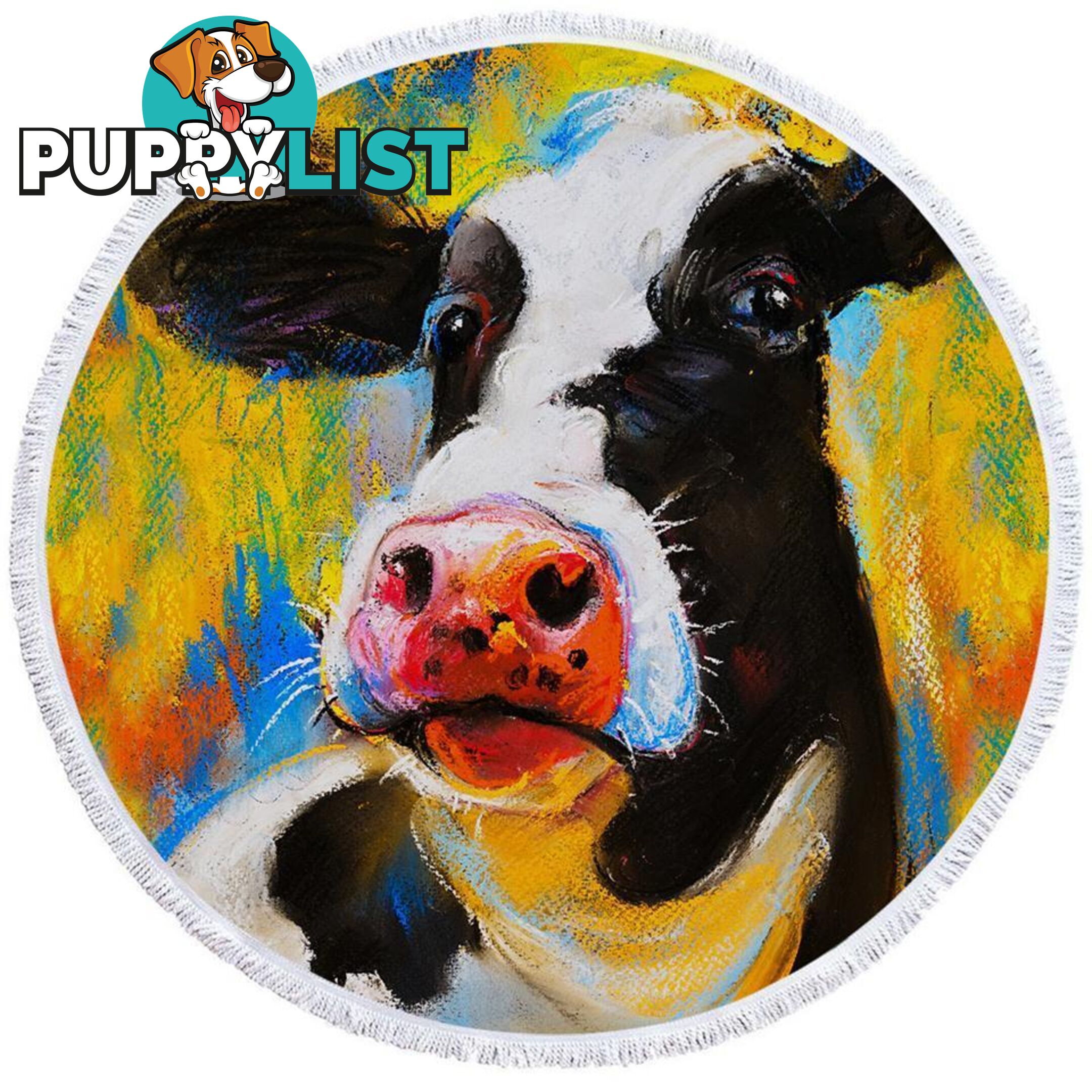 Art Painting Cow Beach Towel - Towel - 7427046305457