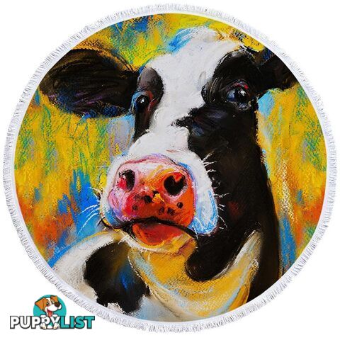 Art Painting Cow Beach Towel - Towel - 7427046305457