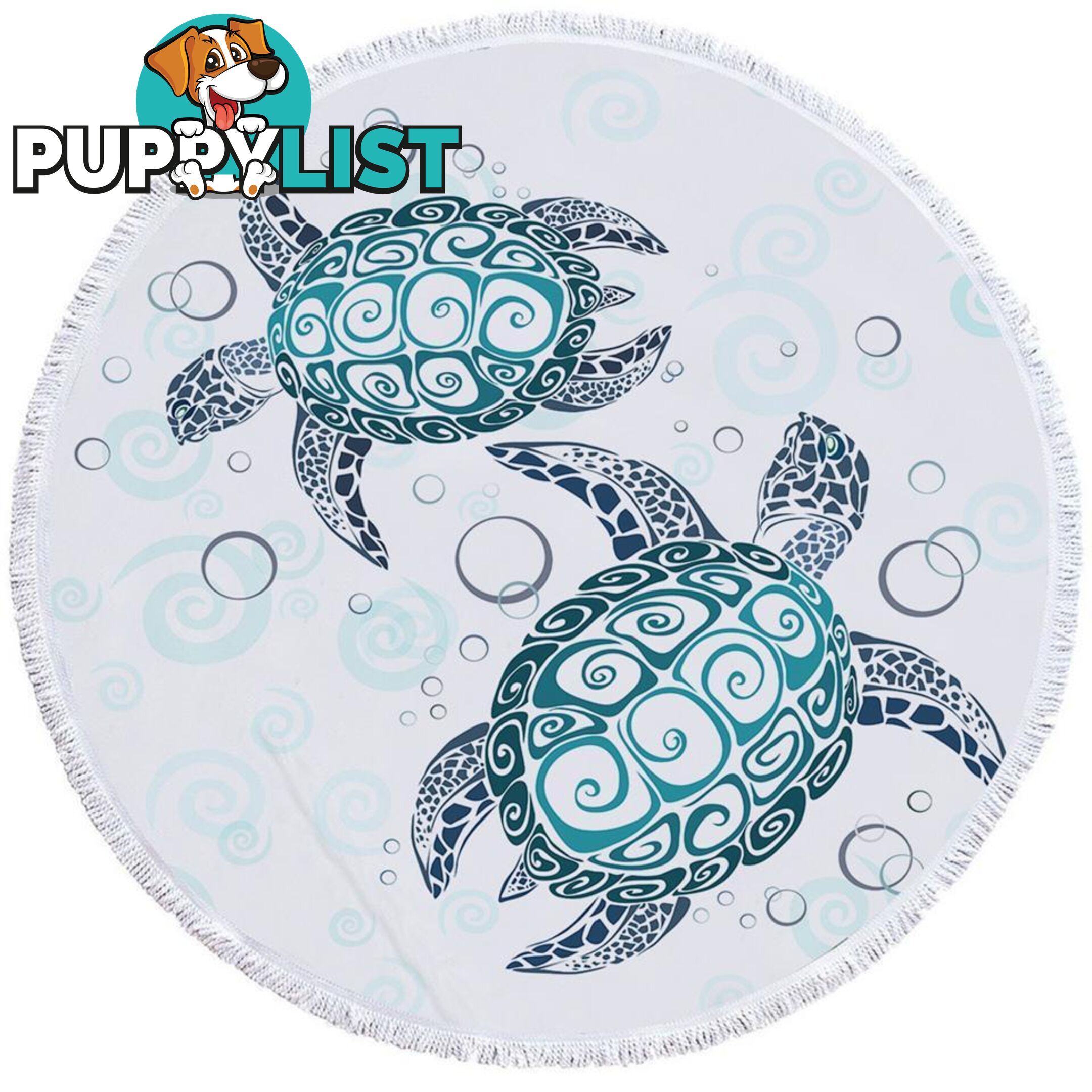 Teal Turquoise Turtles Beach Towel - Towel - 7427046311144