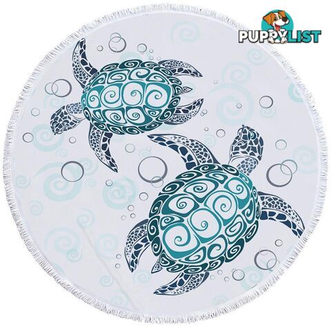 Teal Turquoise Turtles Beach Towel - Towel - 7427046311144