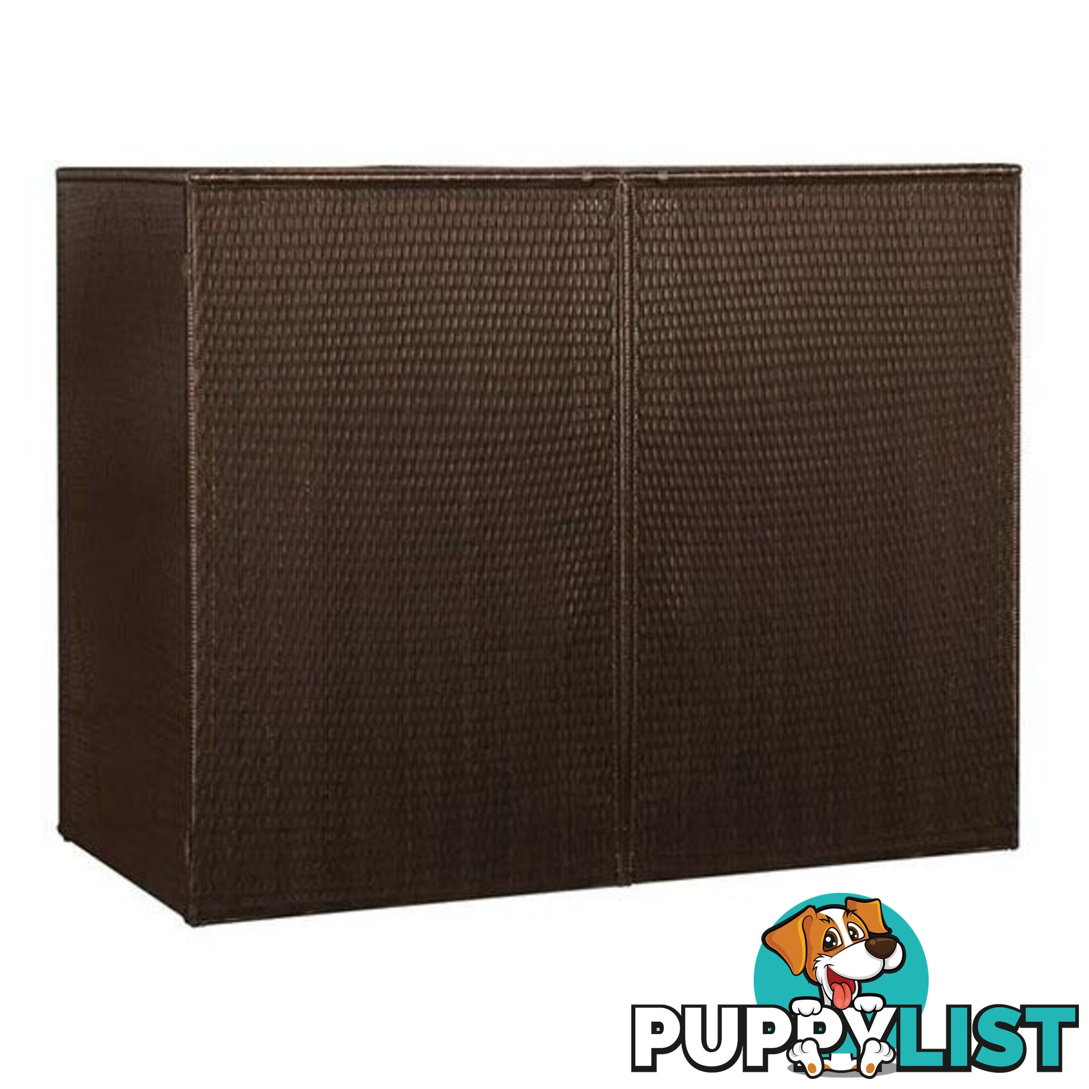 Double Wheelie Bin Shed 153X78X120 Cm Poly Rattan - Unbranded - 8719883797090