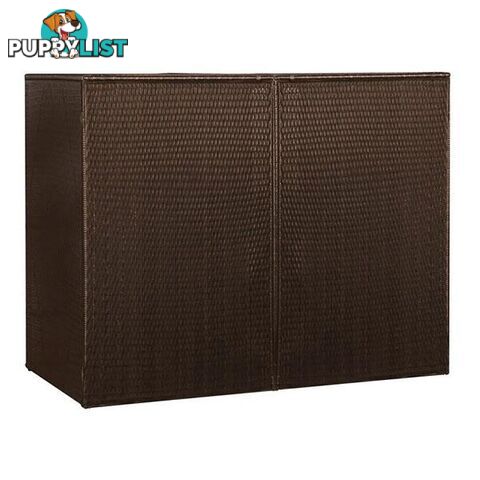 Double Wheelie Bin Shed 153X78X120 Cm Poly Rattan - Unbranded - 8719883797090