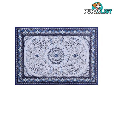 Short Pile Floor Rug Gaspar Blue - Artiss - 9355720077469