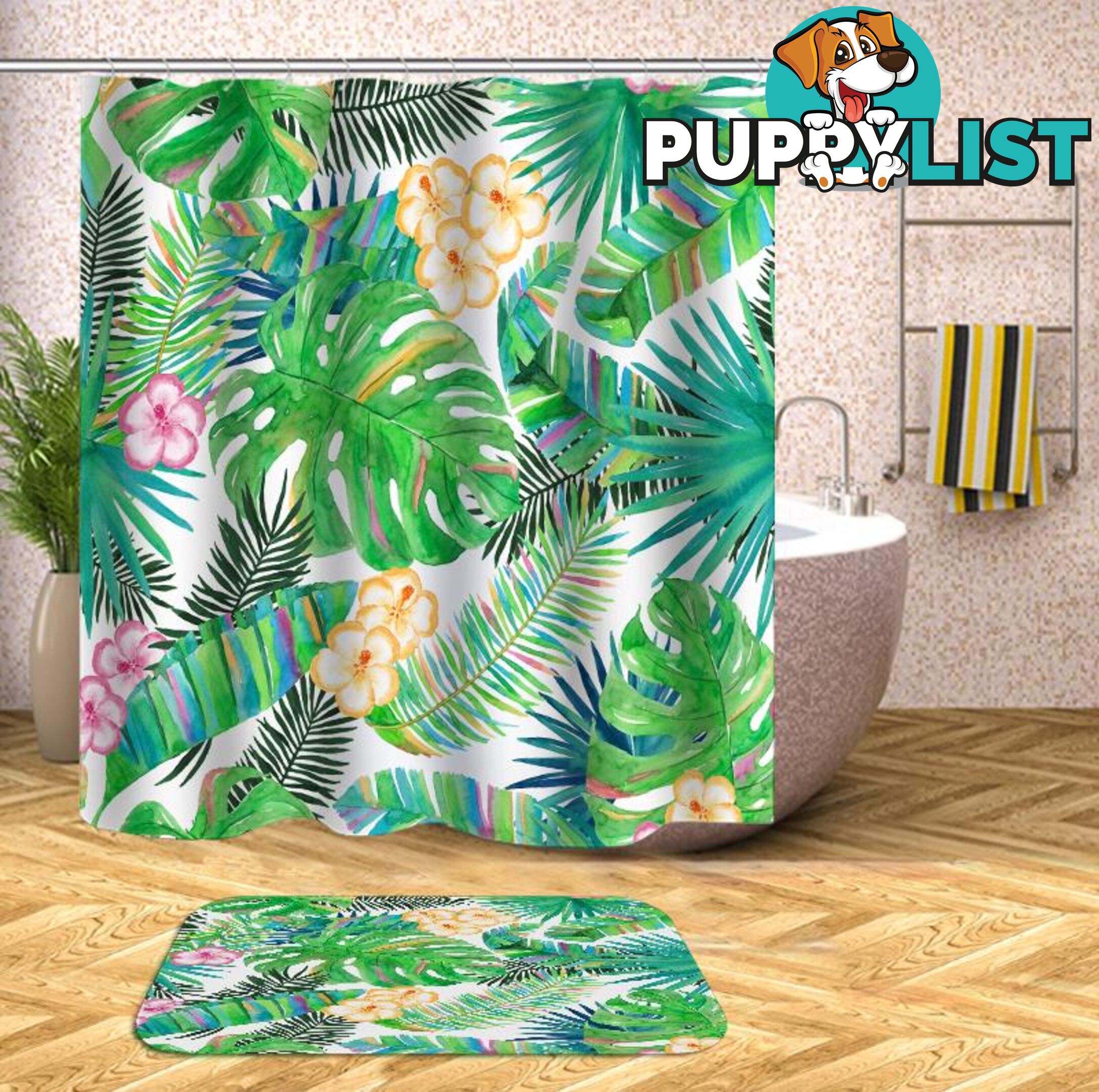 Colorful Tropical Spirit Shower Curtain - Curtain - 7427045935266