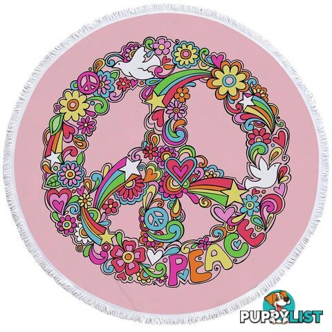 Rainbow Colors Peace Beach Towel - Towel - 7427046310222