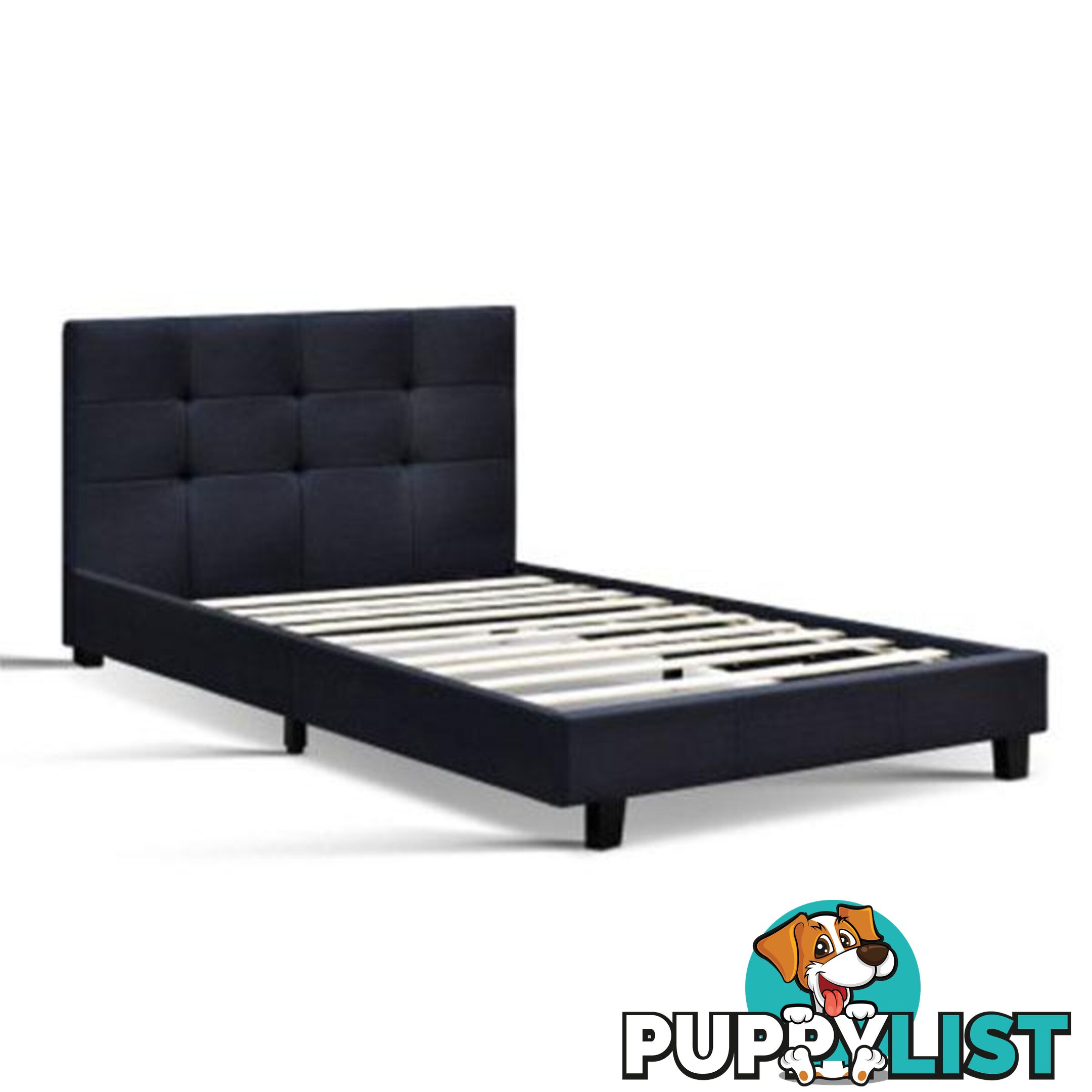 Bed Frame Tufted Headboard Fabric Charcoal - Artiss - 9350062194850