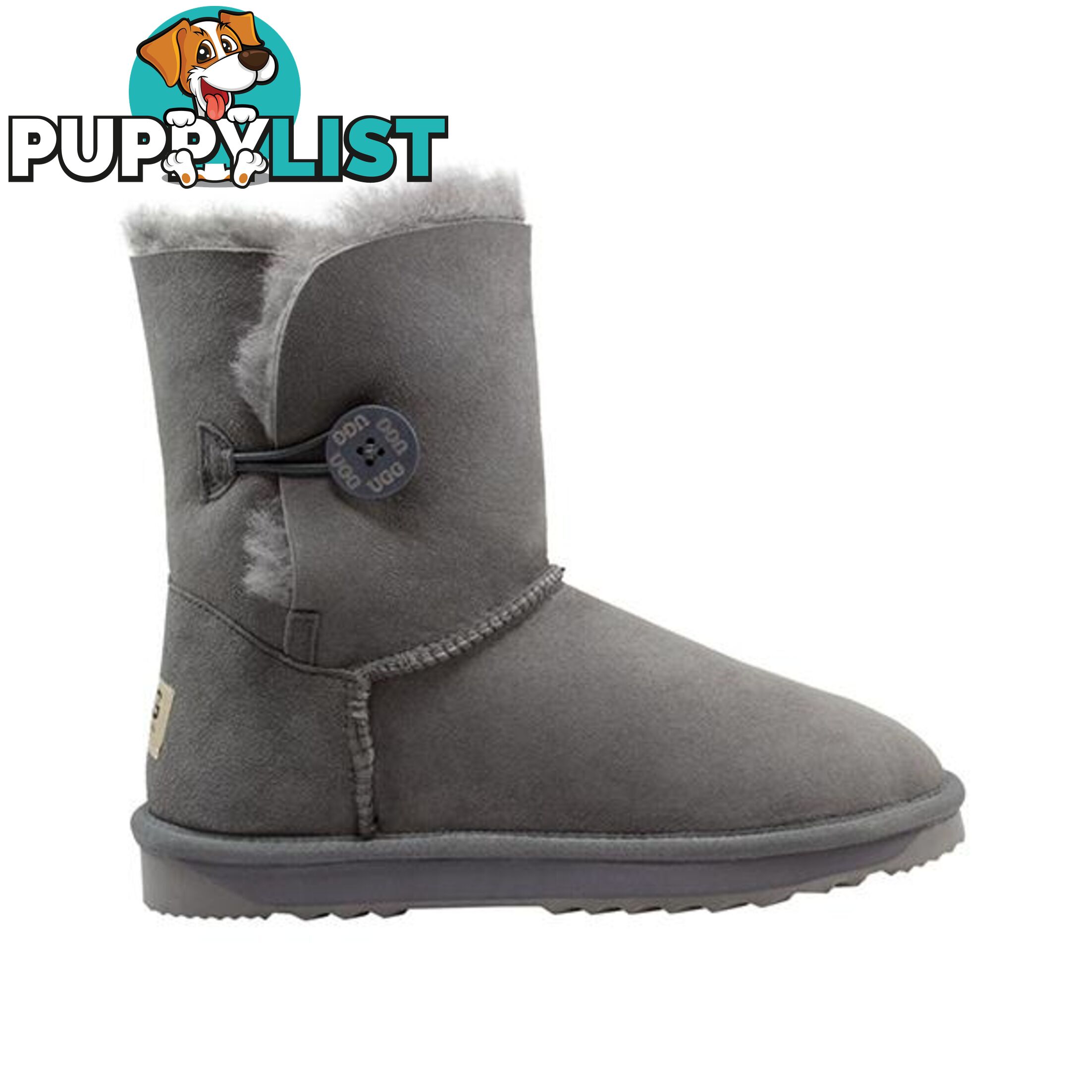 Comfort Me Australian Made Mid Bailey Button Ugg Boot Grey - Comfort Me - 822427521575