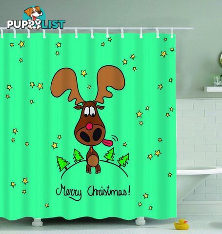 Christmas Moose Shower Curtain - Curtain - 7427045968110