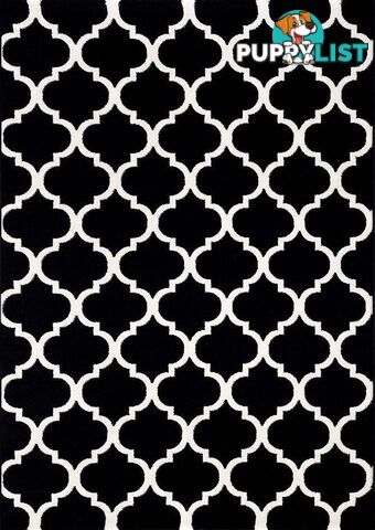 LORENZA BLACK TRELLIS RUG - Unbranded - 7427046339018