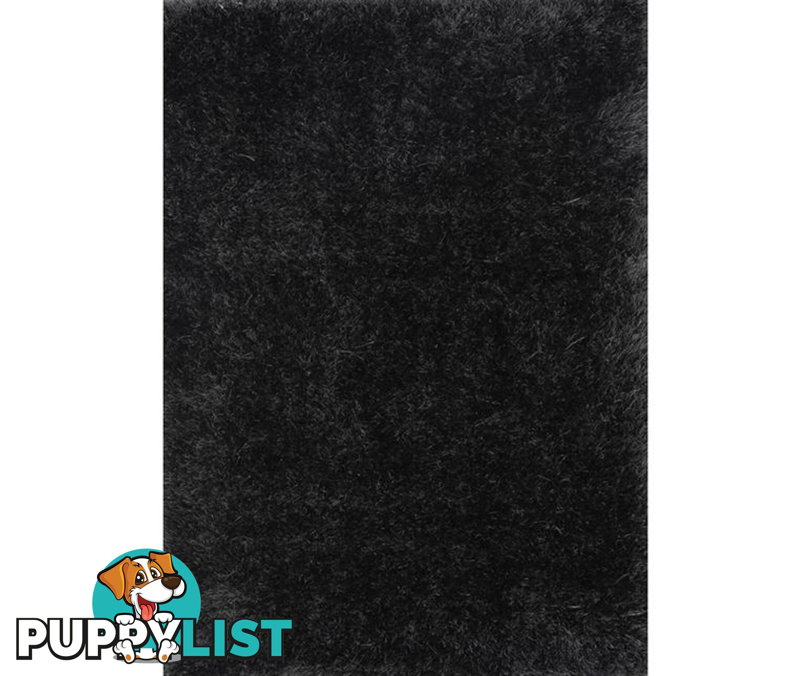 Velvet Black Shag Rug - Unbranded - 9476062053659