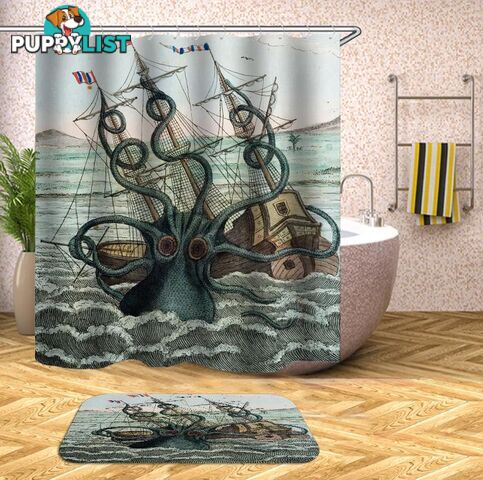 Kraken Attack Shower Curtain - Curtains - 7427045956179