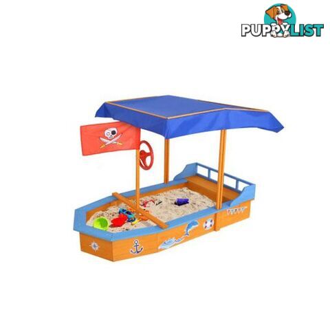 Keezi Boat-shaped Canopy Sand Pit - Keezi - 9350062163825