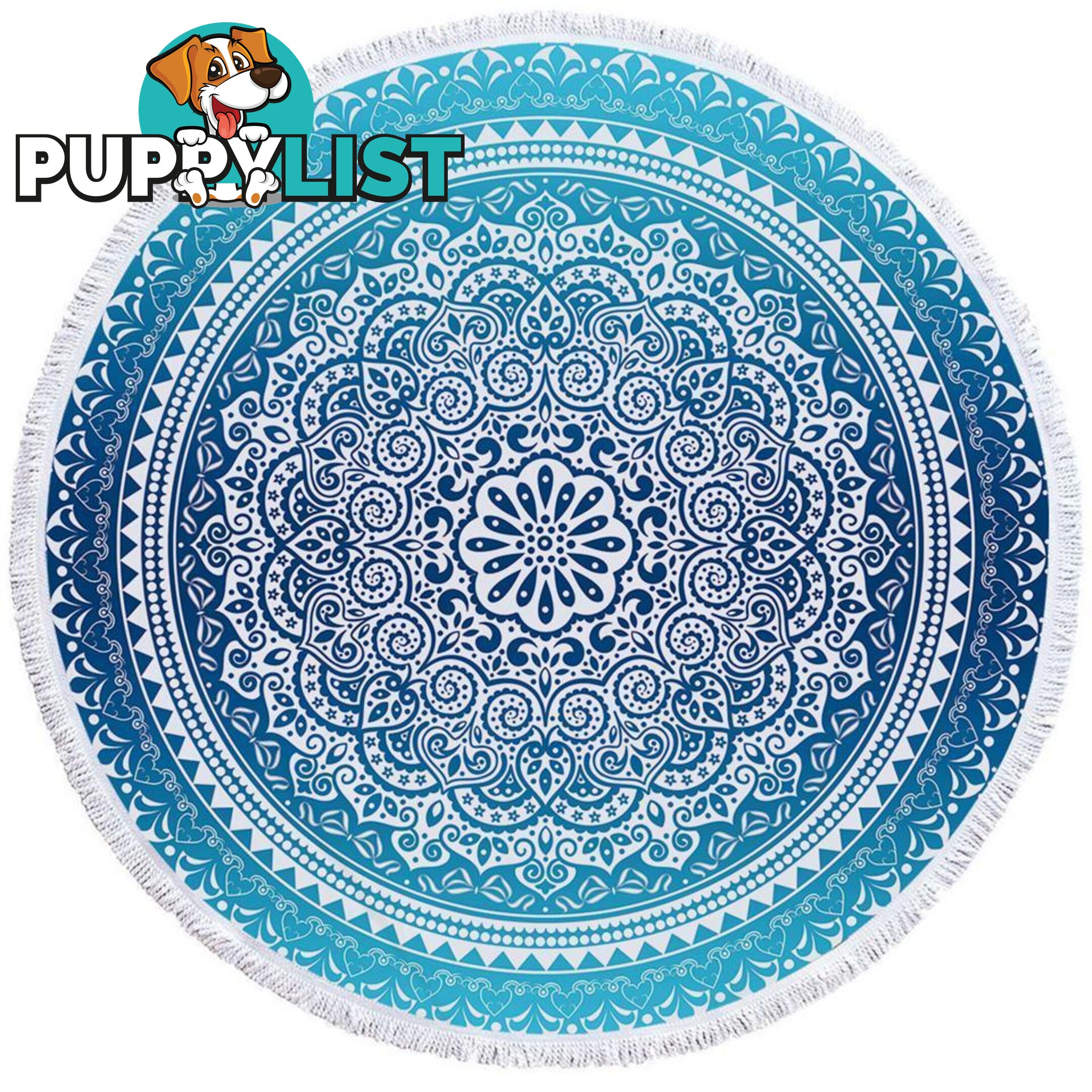 Blue Hues Mandala Beach Towel - Towel - 7427046326773