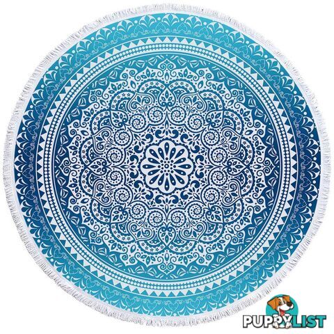 Blue Hues Mandala Beach Towel - Towel - 7427046326773