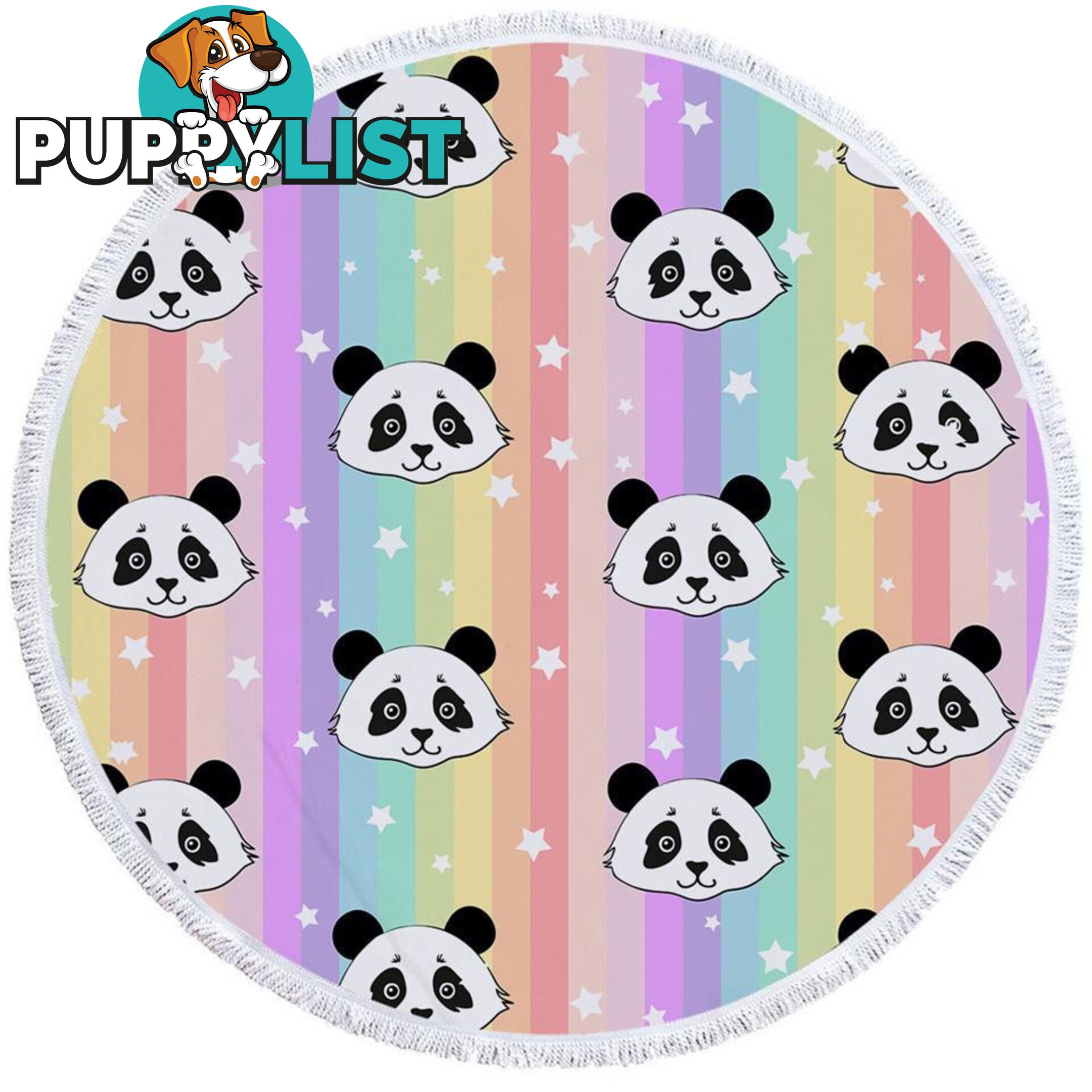 Rainbow Pandas Beach Towel - Towel - 7427046305822