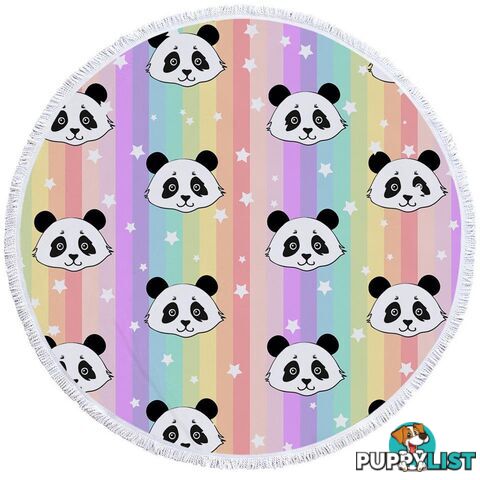 Rainbow Pandas Beach Towel - Towel - 7427046305822