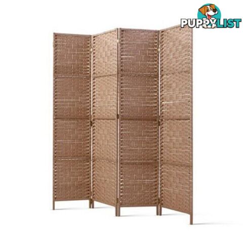 Panel Room Divider Screen Privacy Rattan Timber Foldable Hand Woven - Artiss - 9355720014341