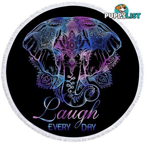 Inspirational Blue Purple Indian Elephant Beach Towel - Towel - 7427046312394