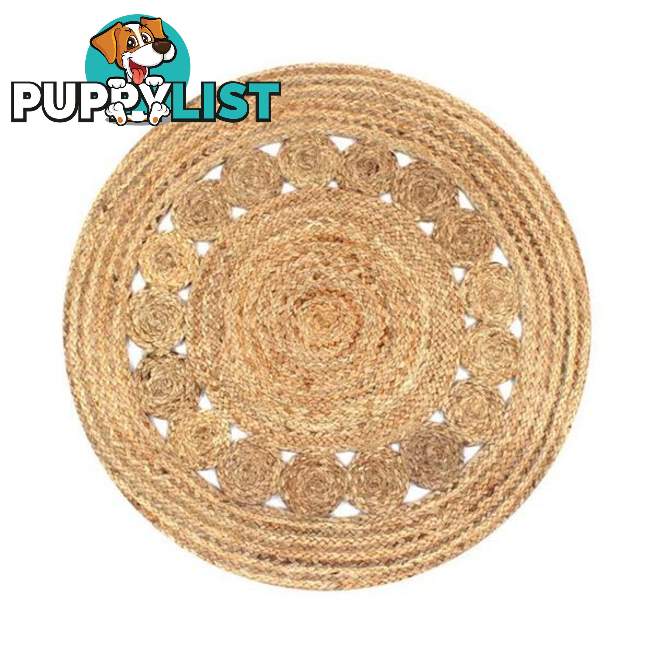 Area Rug Braided Design Jute Round - Unbranded - 8718475574064