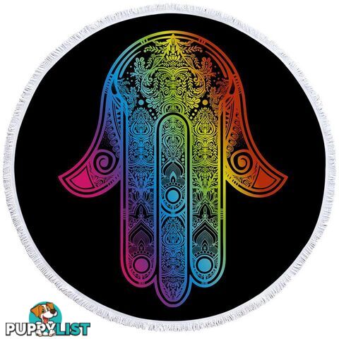 Colorful Hamsa Beach Towel - Towel - 7427046318778