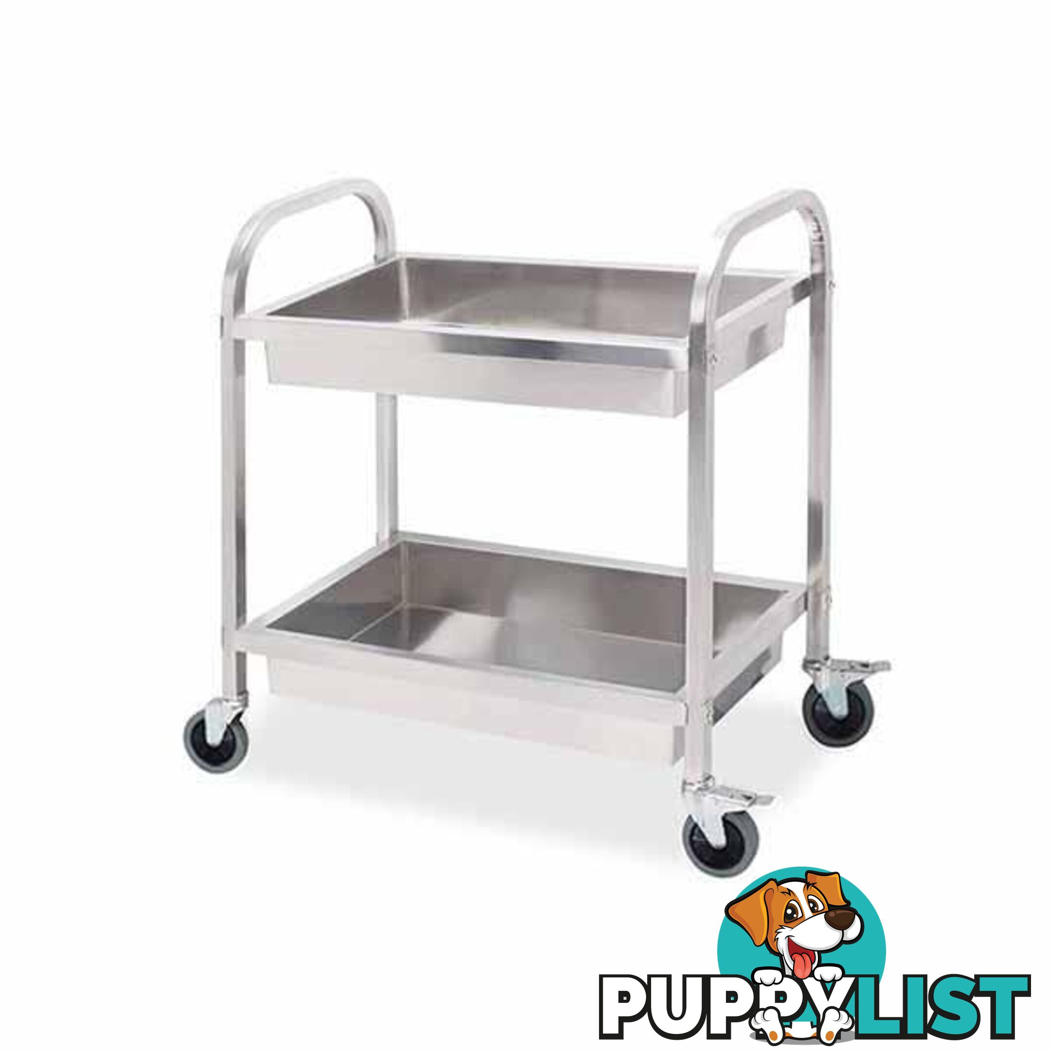 Soga 2 Tier 95X50X95Cm Stainless Steel Trolley Service Foodcart Large - Soga - 9476062092221