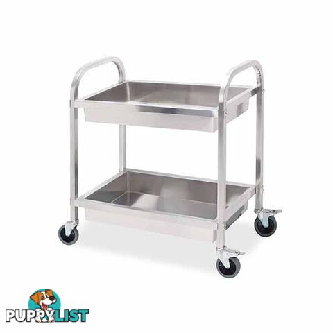 Soga 2 Tier 95X50X95Cm Stainless Steel Trolley Service Foodcart Large - Soga - 9476062092221