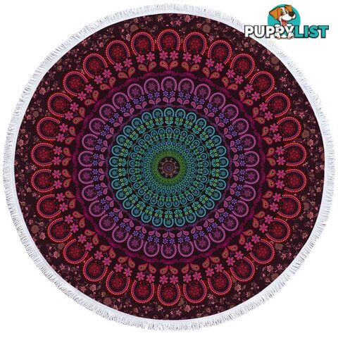 Turquoise Purplish Mandala Beach Towel - Towel - 7427046326070