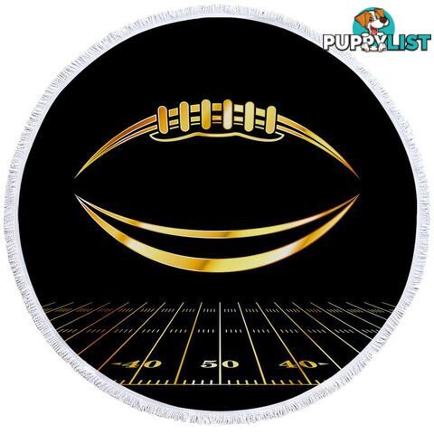 Gold Football Beach Towel - Towel - 7427046340625