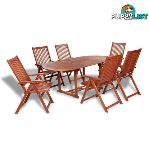 Extendable Wood Outdoor Dining Table Set (7 Pcs) - Unbranded - 4326500416445