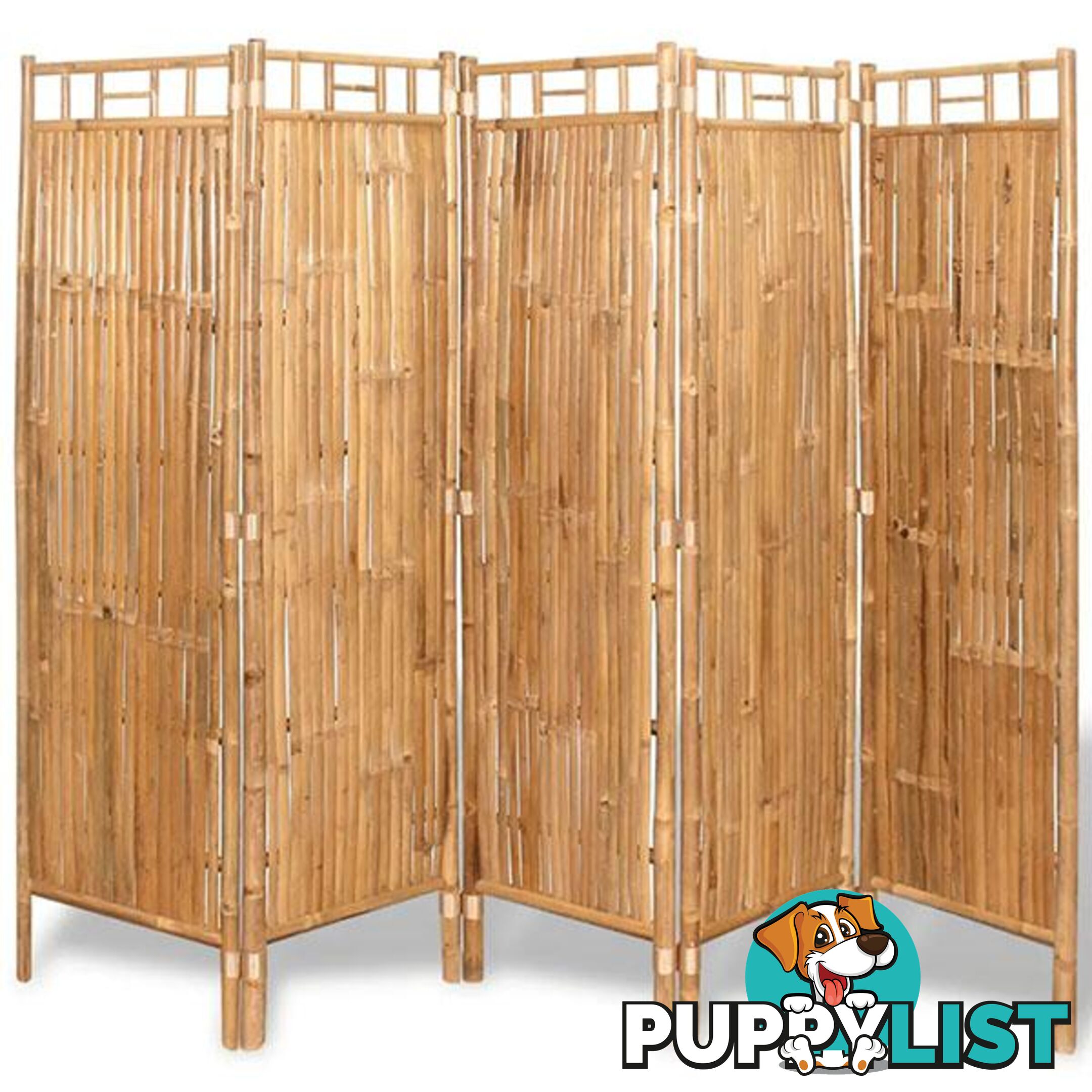 5 Panel Bamboo Room Divider 200x160cm - Unbranded - 787976582173