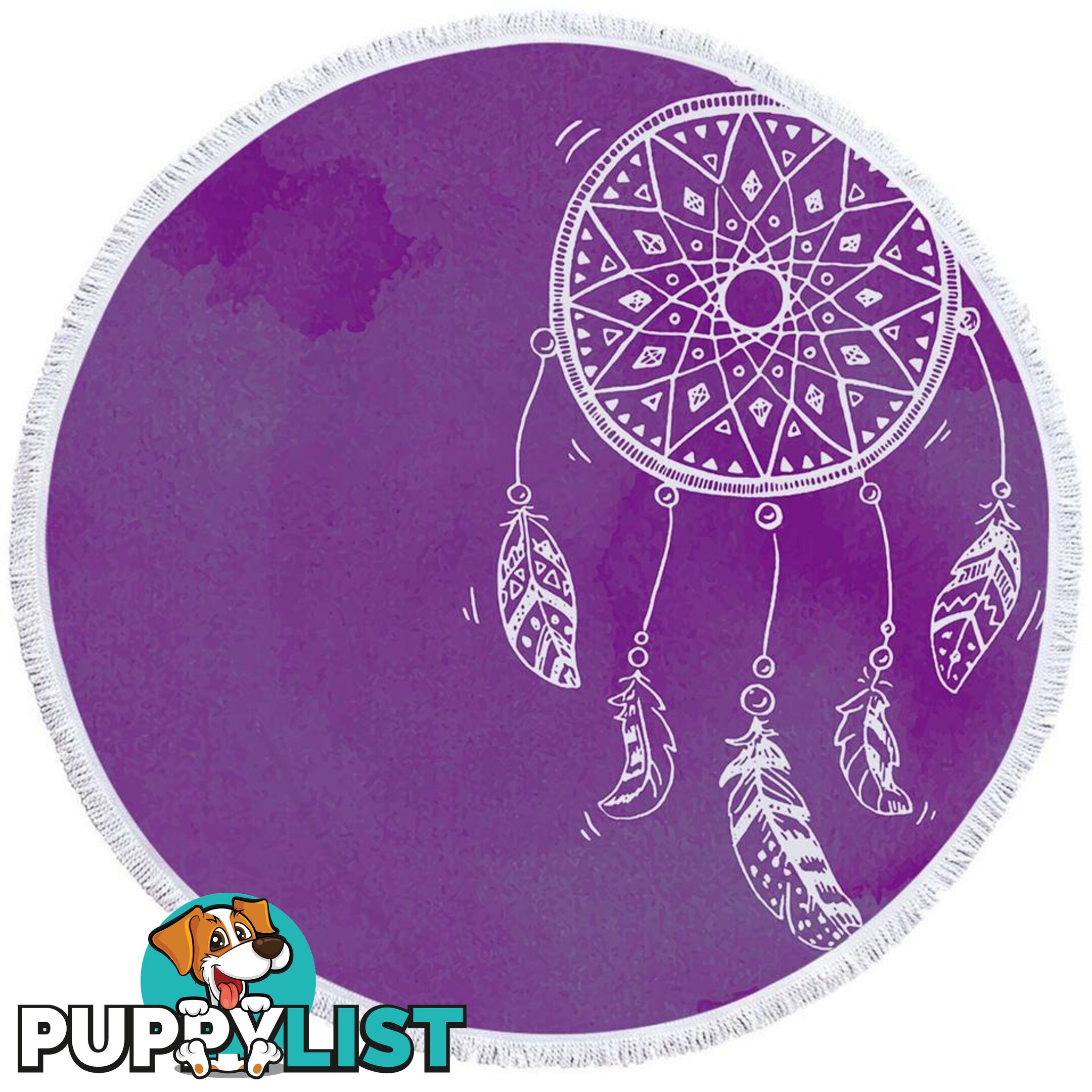 Purple Background Dream Catcher Beach Towel - Towel - 7427046311717