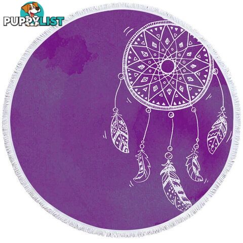 Purple Background Dream Catcher Beach Towel - Towel - 7427046311717