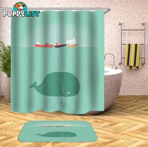 Baby Whaleâs Ship Balloons Shower Curtain - Curtain - 7427046070775