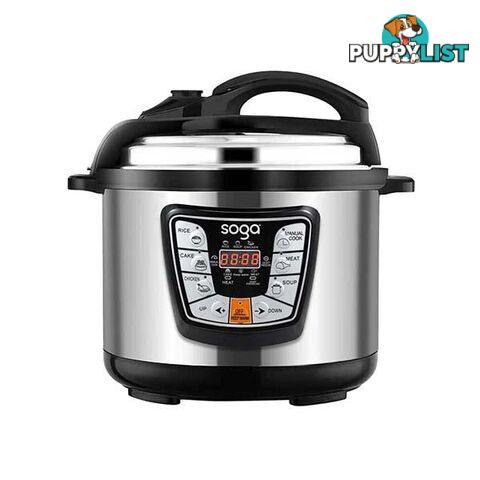 Soga Stainless Steel Electric Pressure Cooker 8L Nonstick 1600W - Soga - 9476062089771