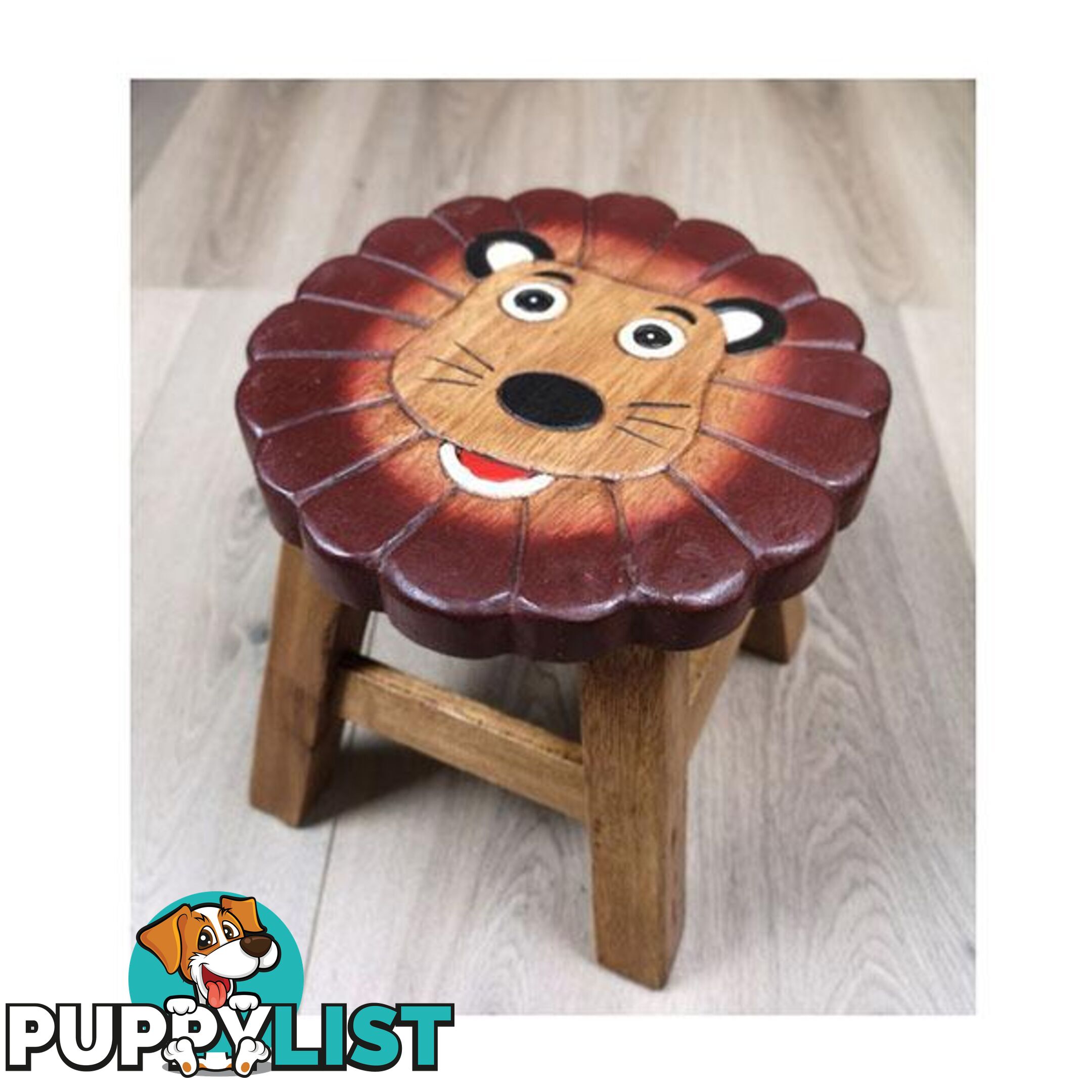 Kids Wooden Stool Lion - Mango Trees - 9476062140731