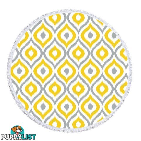 Yellow and Grey Moroccan Style Beach Towel - Towel - 7427046334761