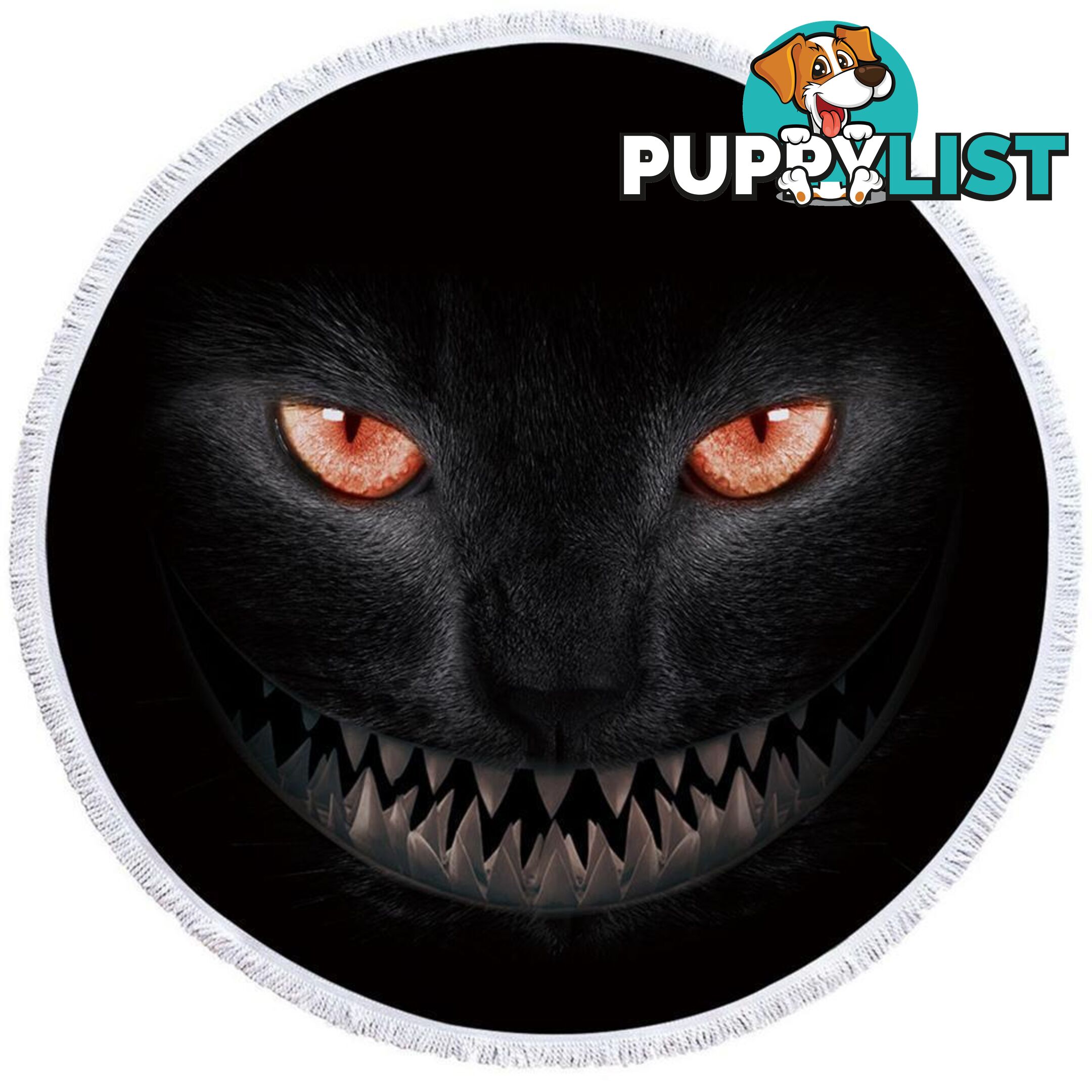 Scary Black Cat Beach Towel - Towel - 7427046318044