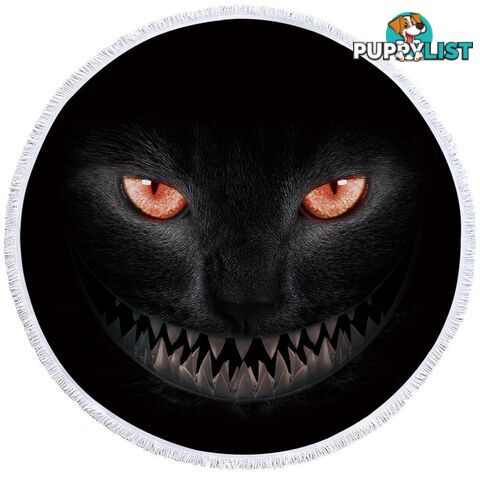 Scary Black Cat Beach Towel - Towel - 7427046318044