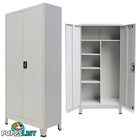 Locker Cabinet with 2 Doors Steel - Grey - Unbranded - 4326500413611