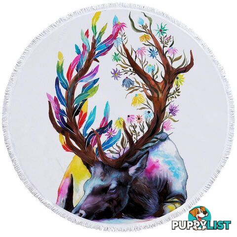 Art Painting Deer Beach Towel - Towel - 7427046330145