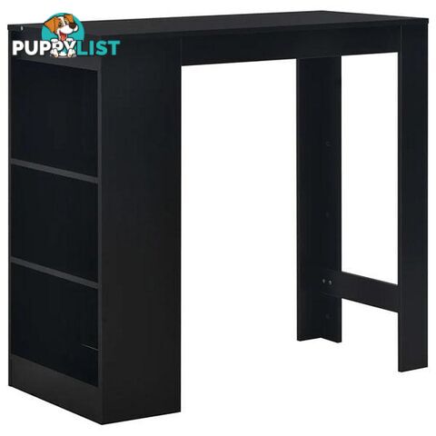 Black Bar Table with Shelves 110x50x103cm - Unbranded - 9476062107949