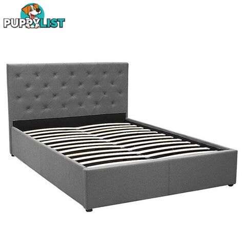 Queen Fabric Gas Lift Bed Frame with Headboard Dark Grey - Unbranded - 9476062125813