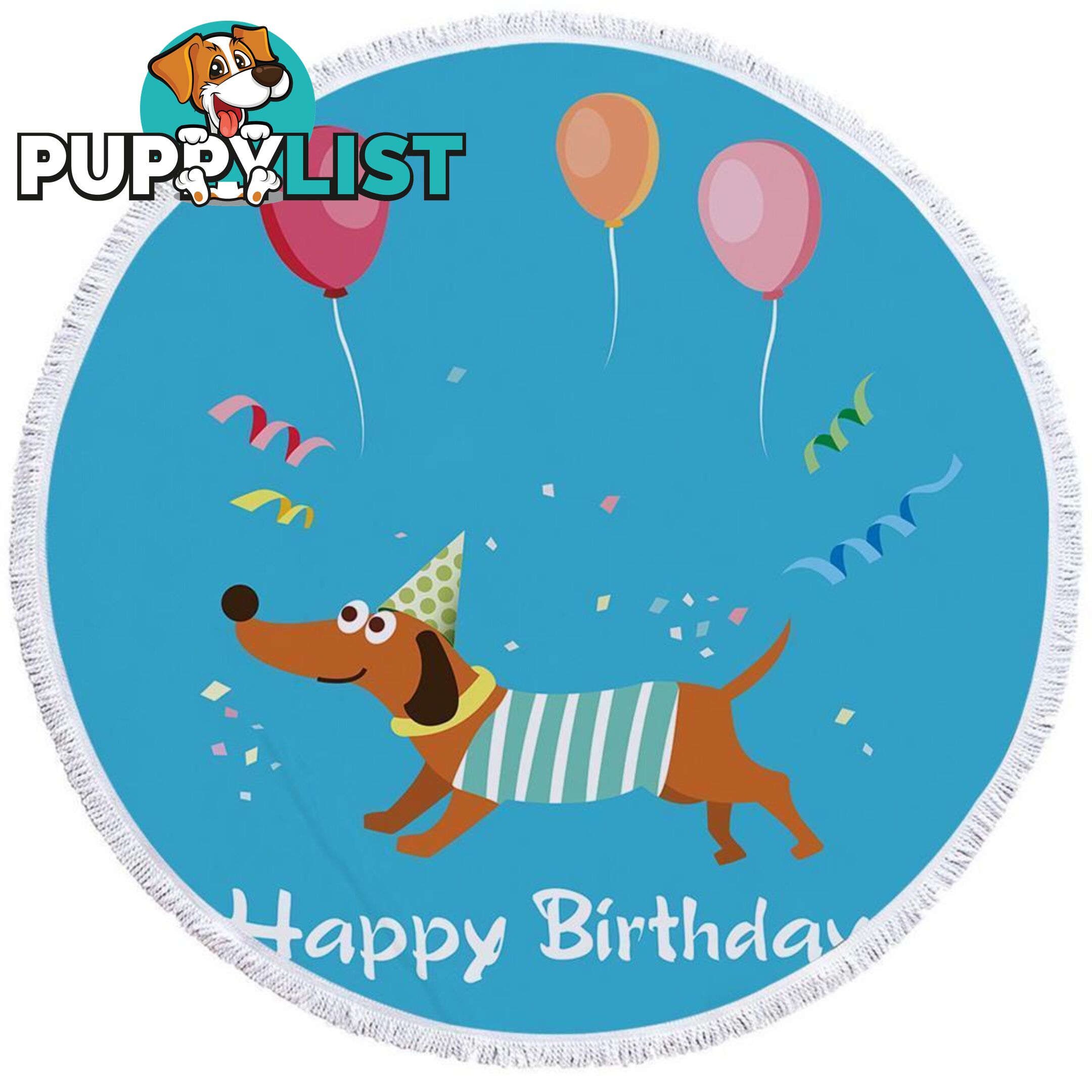 Happy Birthday Dog Beach Towel - Towel - 7427046321907