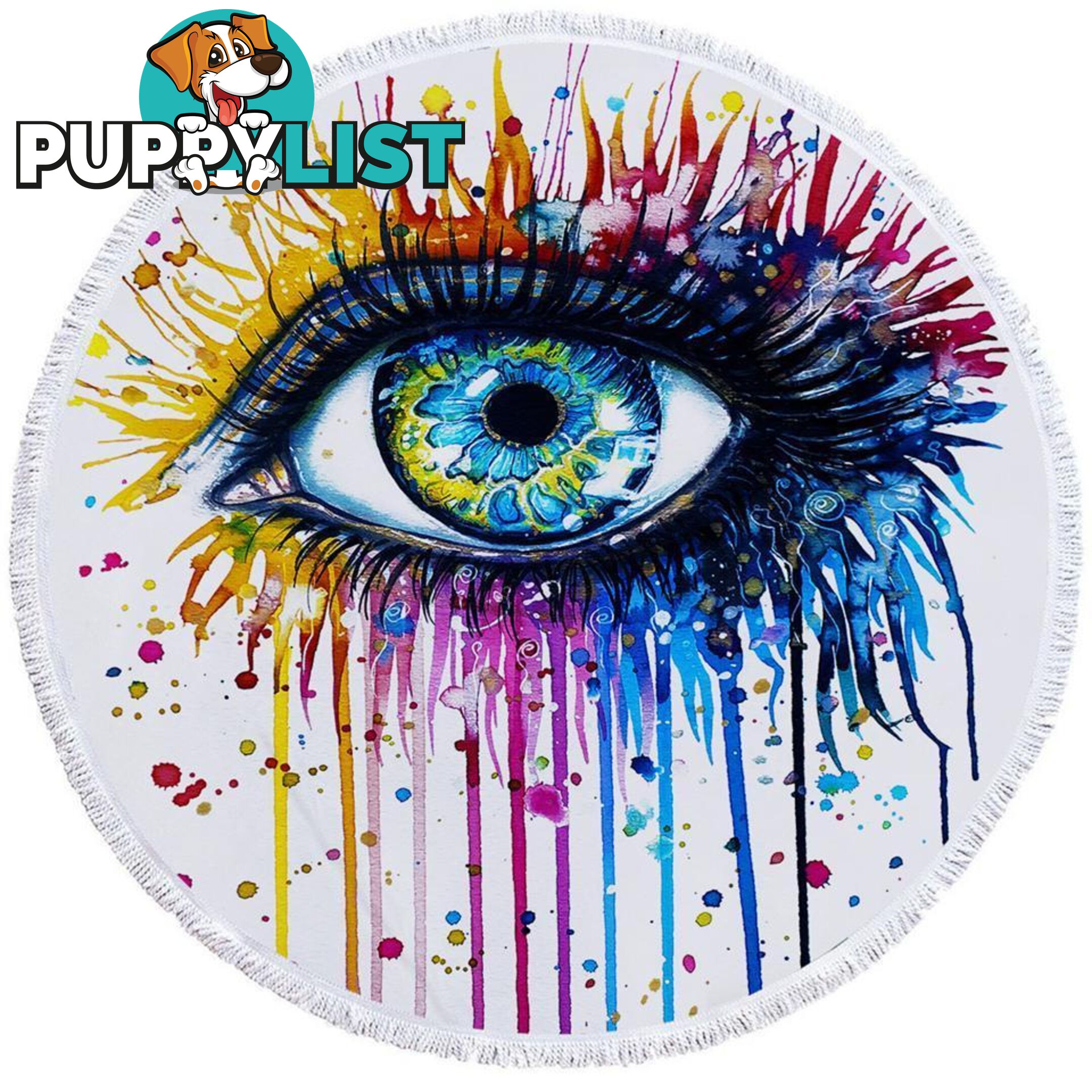 Colorful Art Painting Eye Beach Towel - Towel - 7427046320900