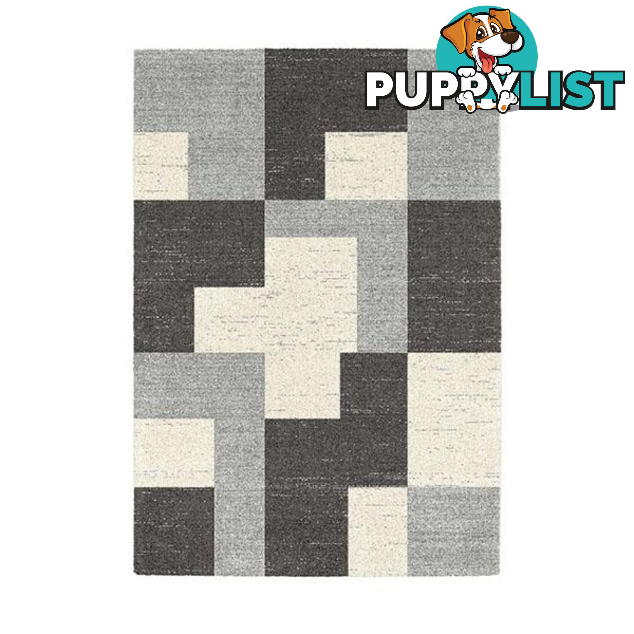 Polypropylene Harlem Charcoal Grey Cream Rug 160 X 230 Cm - Unbranded - 787976629823